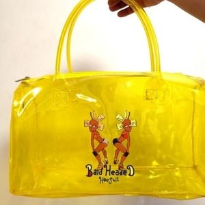 Yellow overnight bag